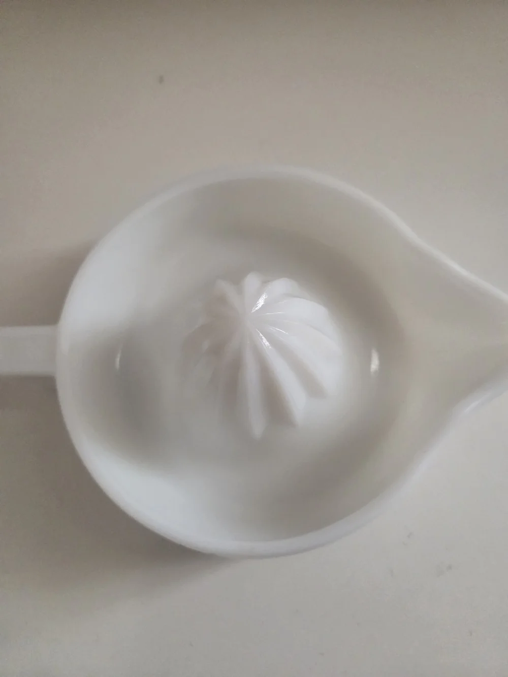 Vintage Sunkist White Glass Citrus Juicer